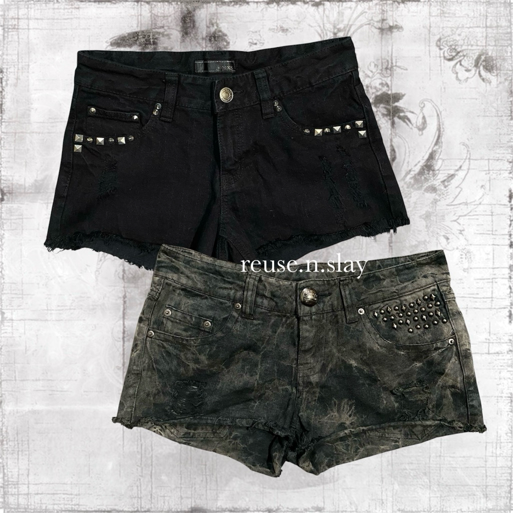 Hotpants Skirt Jeans Punk Grunge Rippedn