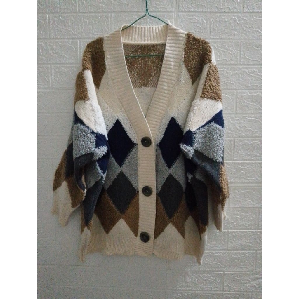 cardigan argyle oversize