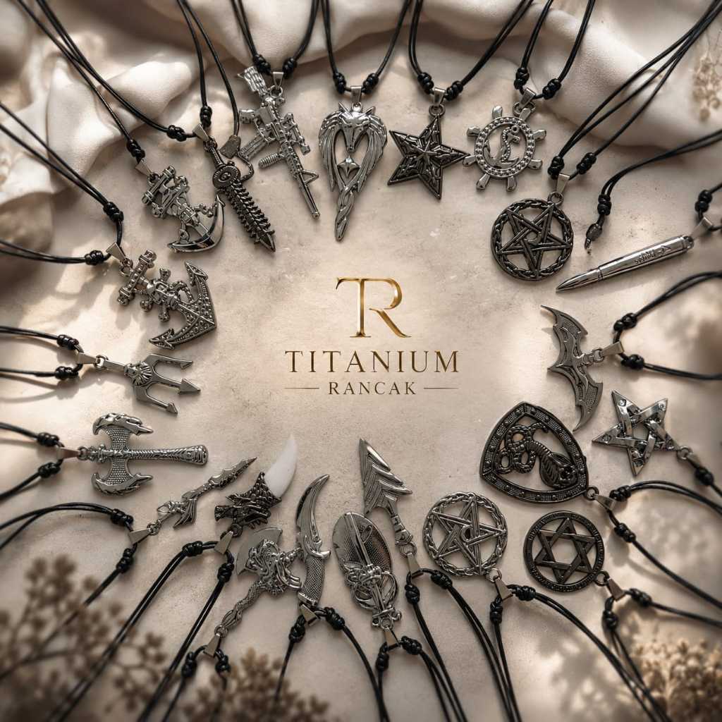 Kalung Pria Premium Pentagram Necklace Stainless Steel Anti Karat Tali Korea