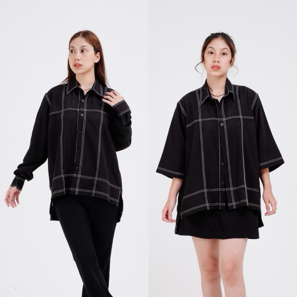 Preloved Kemeja Byneeth Hitam lengan panjang