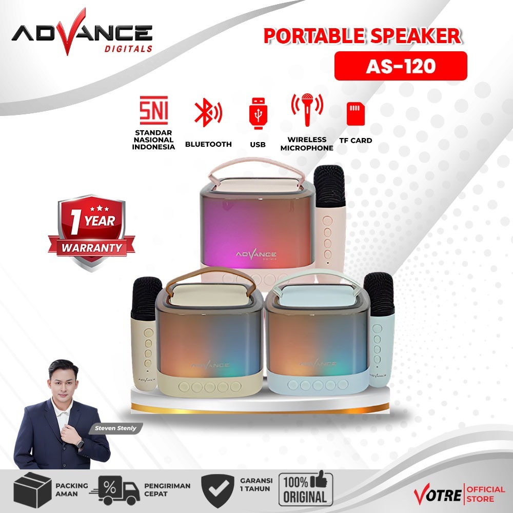 Advance Portable Karaoke Speaker AS-120 Lampu Tidur Speaker Karaoke Speaker Advance Speaker Salon Ad