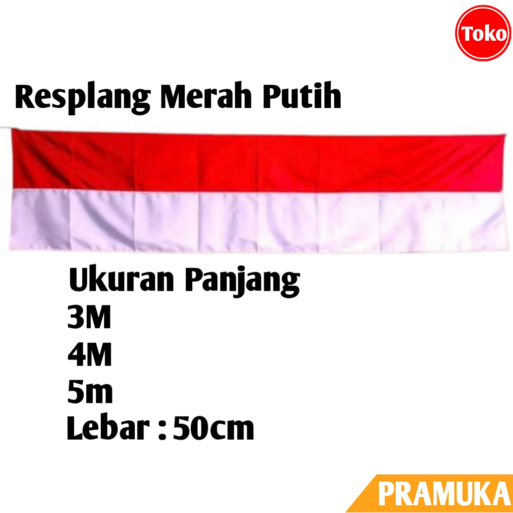 Bendera Replang Merah Putih / Bendera Lurus Indonesia / Bendera Risplang Merah Putih Panjang / Bende