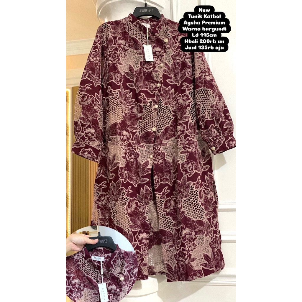 New Tunik burgundi Katbol Bisa Jadi Outer ori Aysha Indonesia Premium