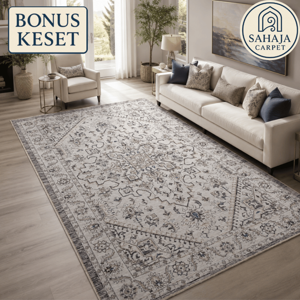 PROMO Karpet Lantai Aesthetic | Karpet Ruang Tamu Anti Slip Murah Tebal Lembut Sahaja Carpet