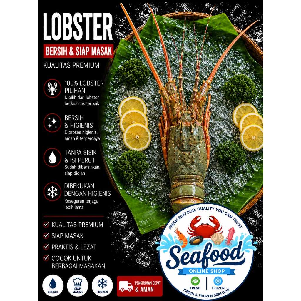 Udang Lobster Laut 1KG Segar Fresh - Lobster Bambu - Mutiara - Pakistan - Berkualitas - Bergaransi
