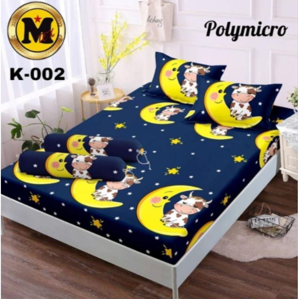 Sprei Homemade Polymicro Motif Moon Cow/Sapi Bulan Sudah Isi Sabal2 Sargul1