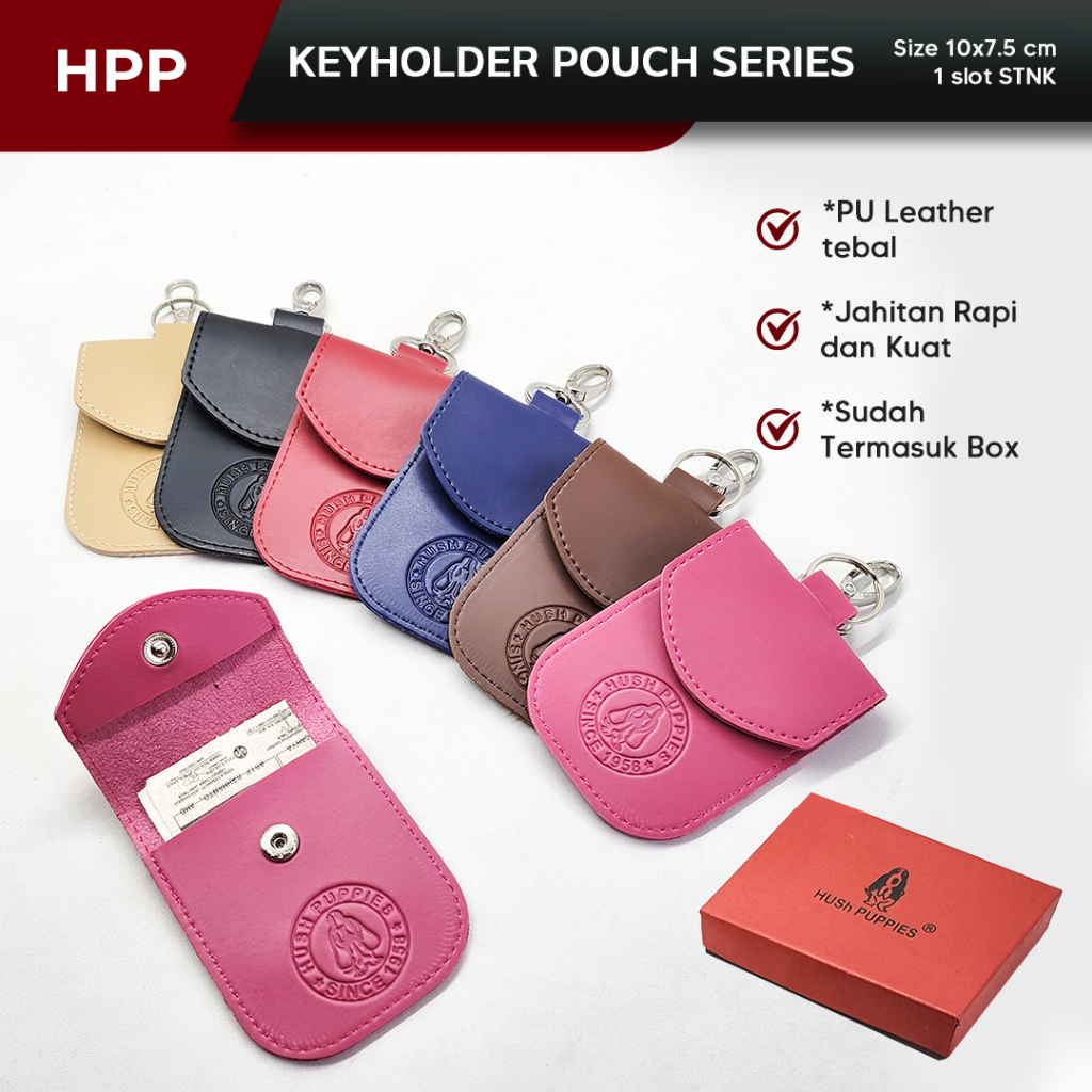 Gantungan Kunci / Dompet STNK | Hush Puppies Pouch Series Kulit PU Premium