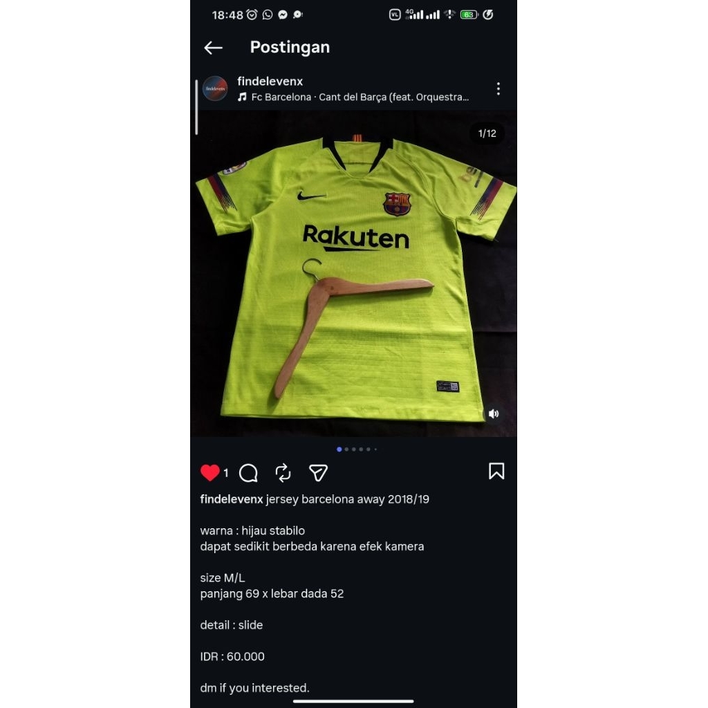 Jersey Barca Away 2018/19