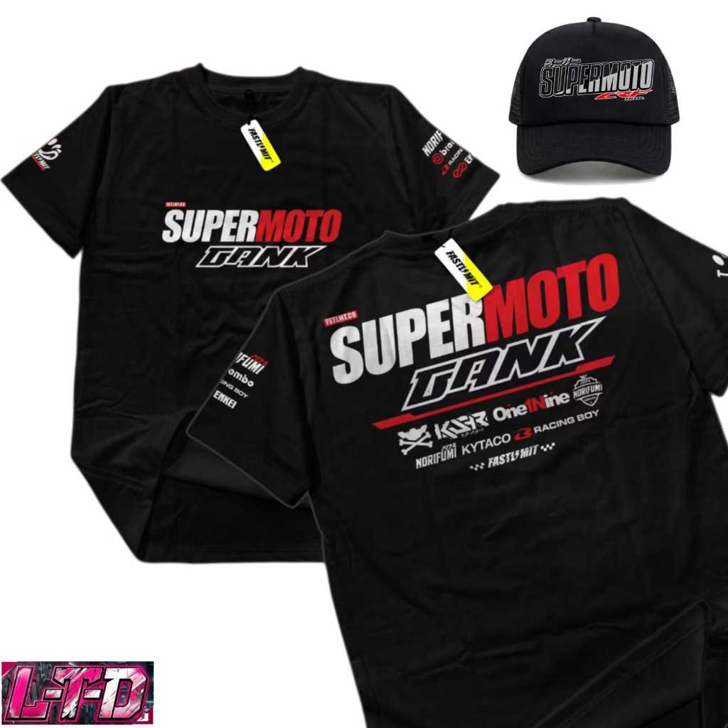 KAOS SUPERMOTO GANK CRF WR DTRACKER KLX KTM BAJU COTTON COMBED PREMIUM KAOS RACING ORIGINAL KEREN GR