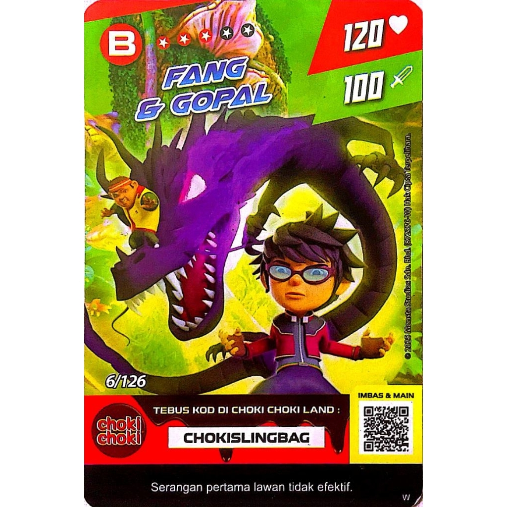 kartu boboiboy choki-choki asli murah