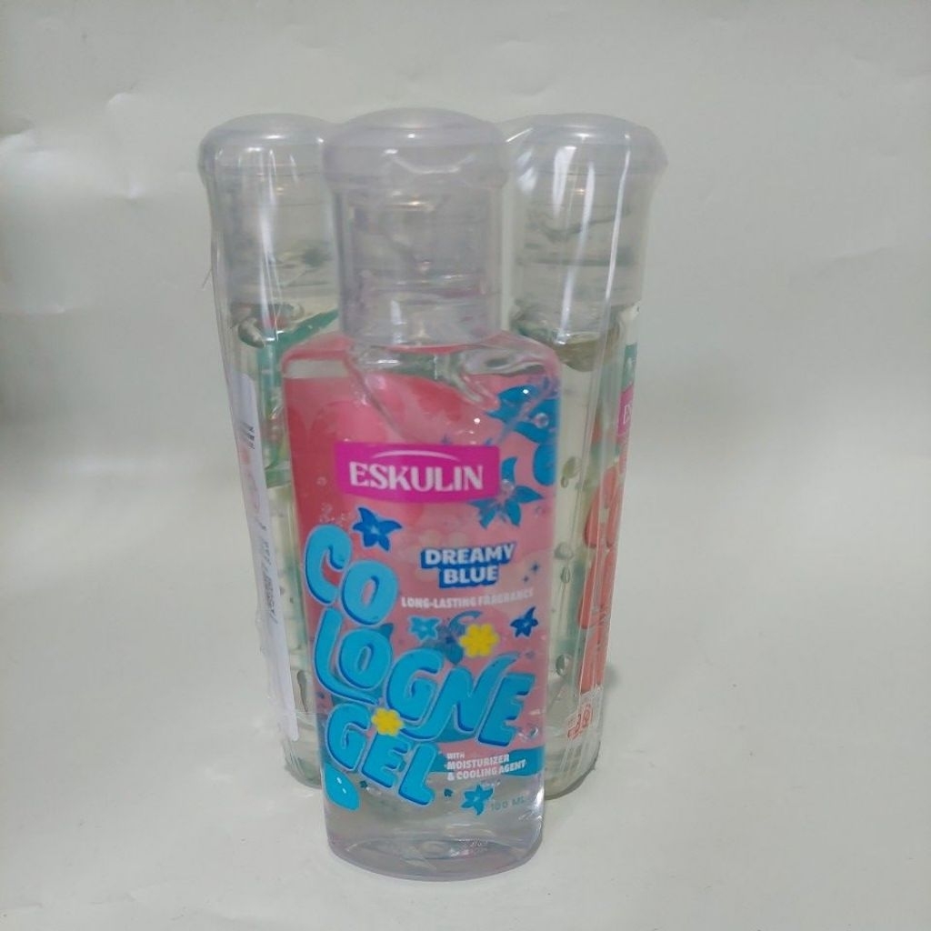 [ 3 Pcs Besar ] Eskulin Cologne Gel Longlasting Fragrance DREAMY BLUE 100 ml/ 3 Pcs/ wangi/ Tahan La