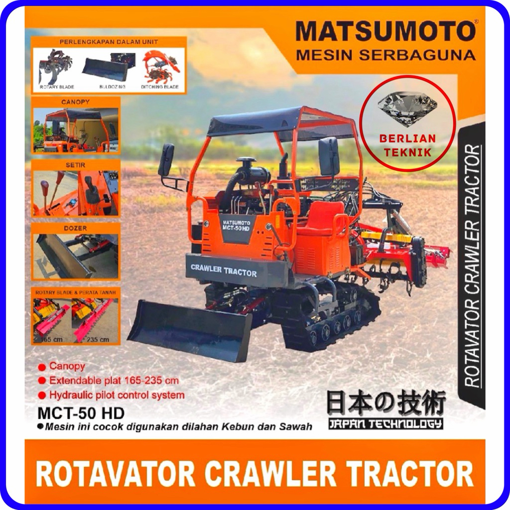 Crawler Tractor Cultivator Traktor Matsumoto MCT 50 HD