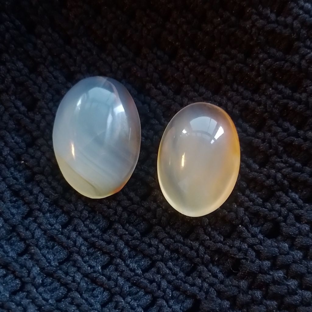 Natural Batu Akik Klanceng Putih Kristal Chalcedony Asli