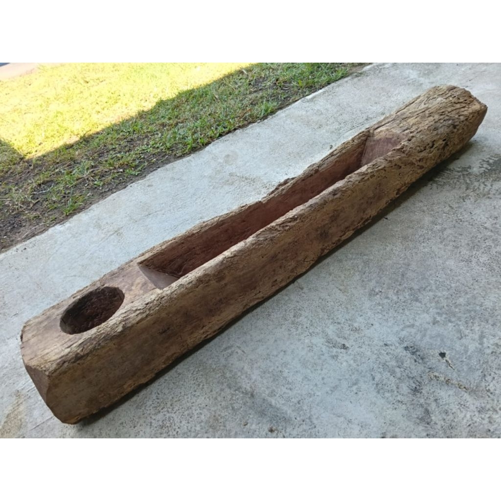lesung plus lumpang kayu nangka kuno asli lawas murah