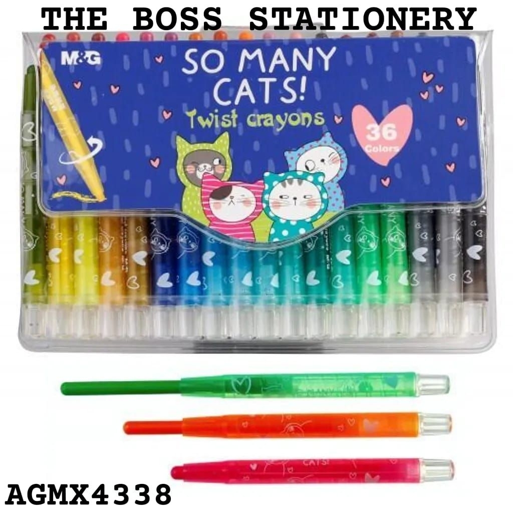 CRAYON PUTAR 36 WARNA AGMX4338 M&G SO MANY CATS / TWIST CRAYON 36 COLOR / CRAYON 36 WARNA / OIL PAST