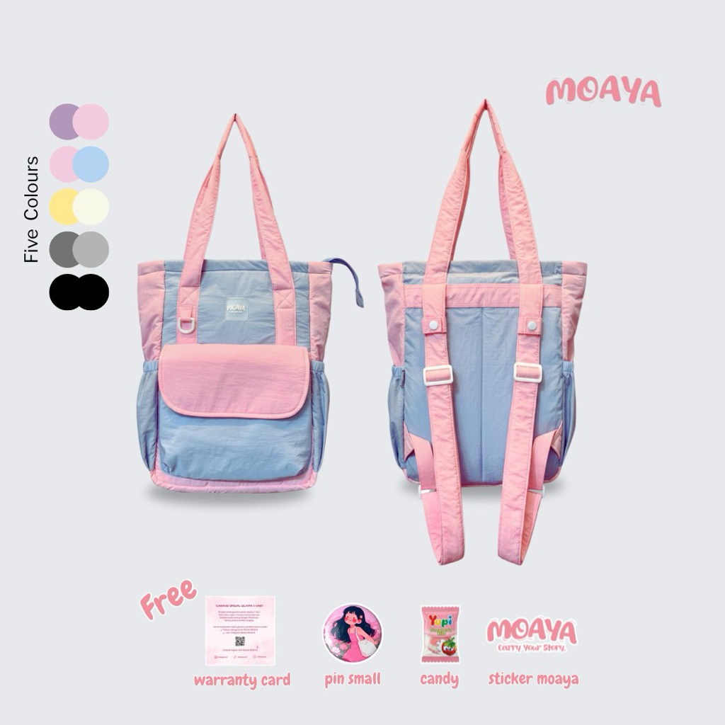 MOAYA DAISY TOTEPACK (TOTEBAG BACKPACK) | Tas 2in1 Totebag atau Backpack Korean Style Waterproof