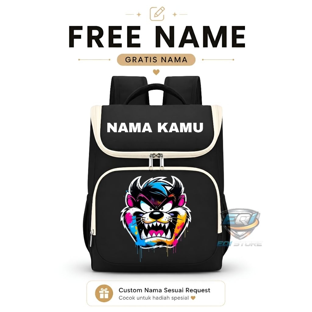 Tas Ransel Anak SD Karakter TAZMANIA THE DEVIL Lucu – Tas Sekolah Anak Perempuan Laki-Laki Backpack 