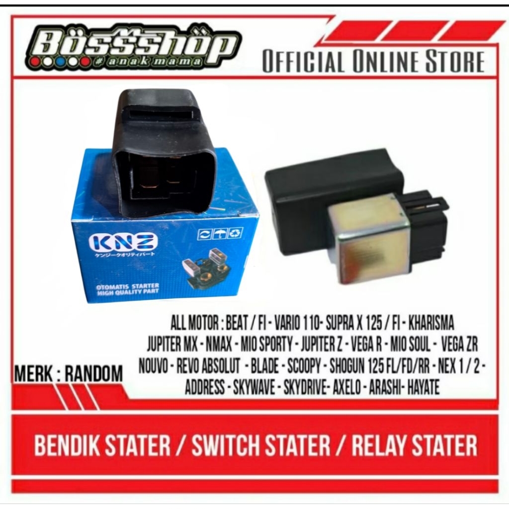 Bendik Stater / Relay stater / Switch Stater All Motor Beat Vario Nmax Vixion Supra X125 Dll
