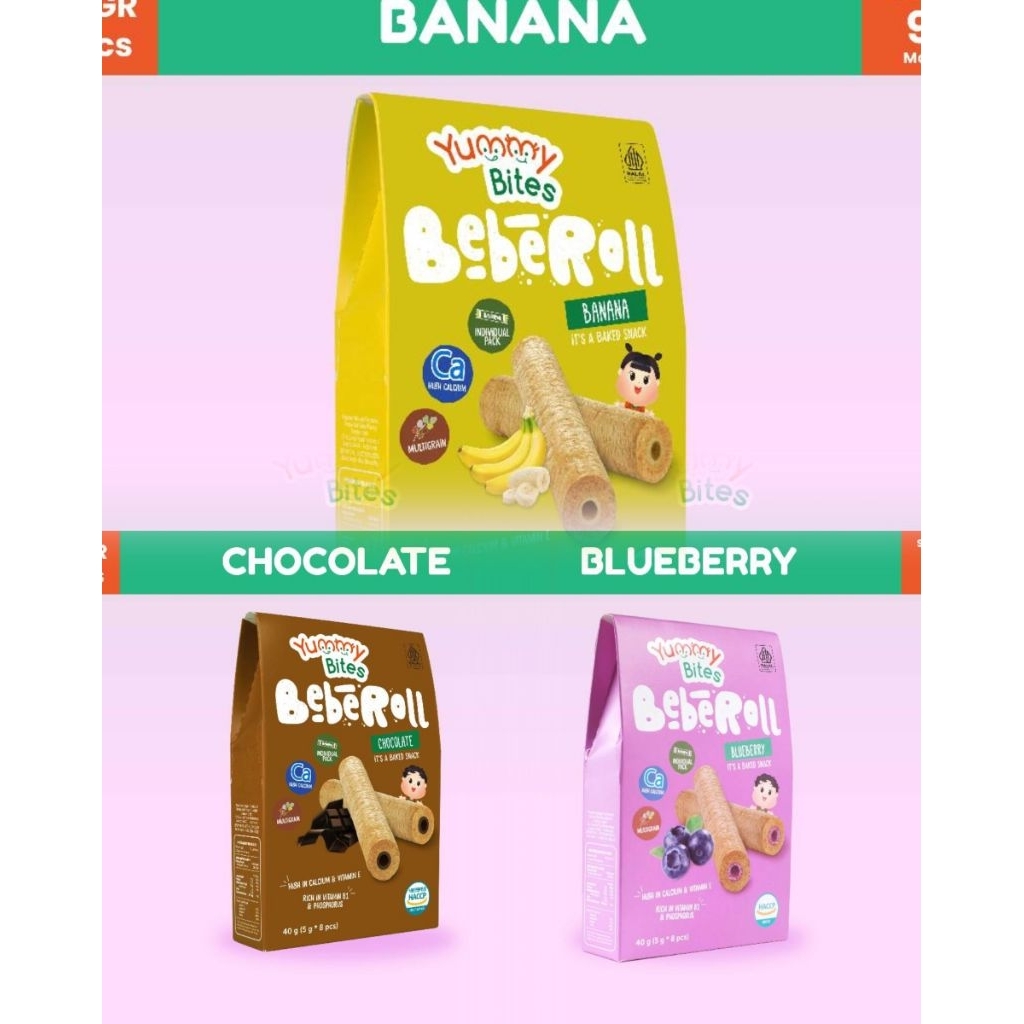 Yummy Bites Beberoll / Banana / Chocolate/ Blueberry / Mpasi Bayi