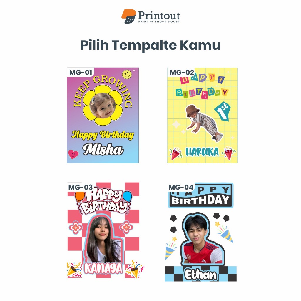 Printout Pilihan Template Desain Mug Custom | Tema Bebas | Template 2