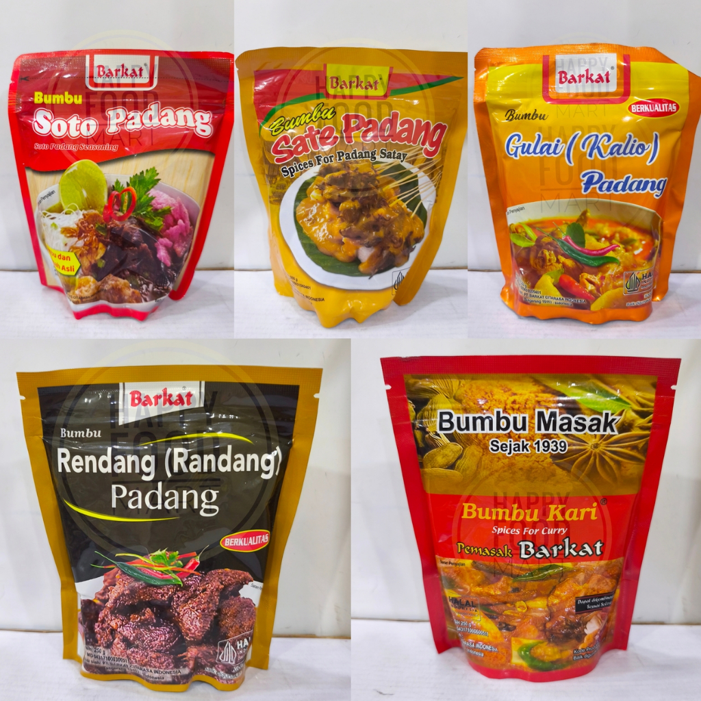 [HALAL] BARKAT SPICES BUMBU RENDANG PADANG/BUBUK KARI/BUMBU SOP/GULAI OPOR/SOTO PADANG/SATE PADANG/G