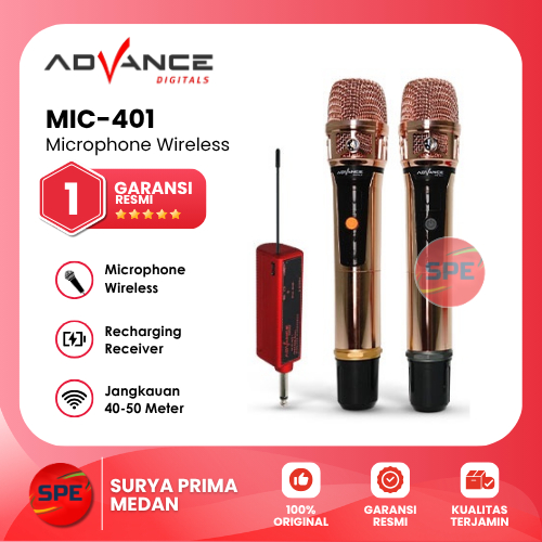 MIC WIRELESS DOUBLE DIGITAL ADVANCE MIC-401 / MIC401 GARANSI RESMI (MEDAN)
