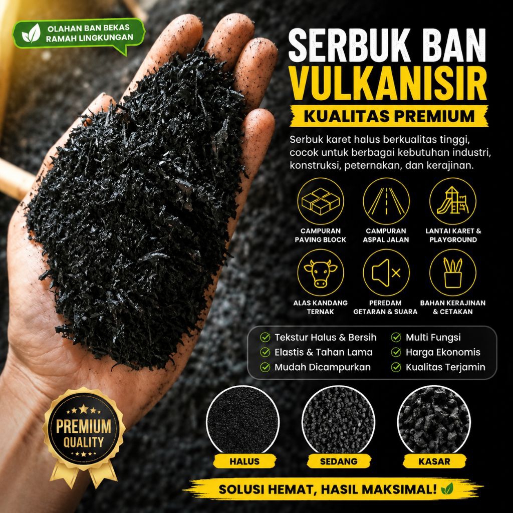 Serbuk Ban Vulkanisir Halus Multifungsi / isi samsak