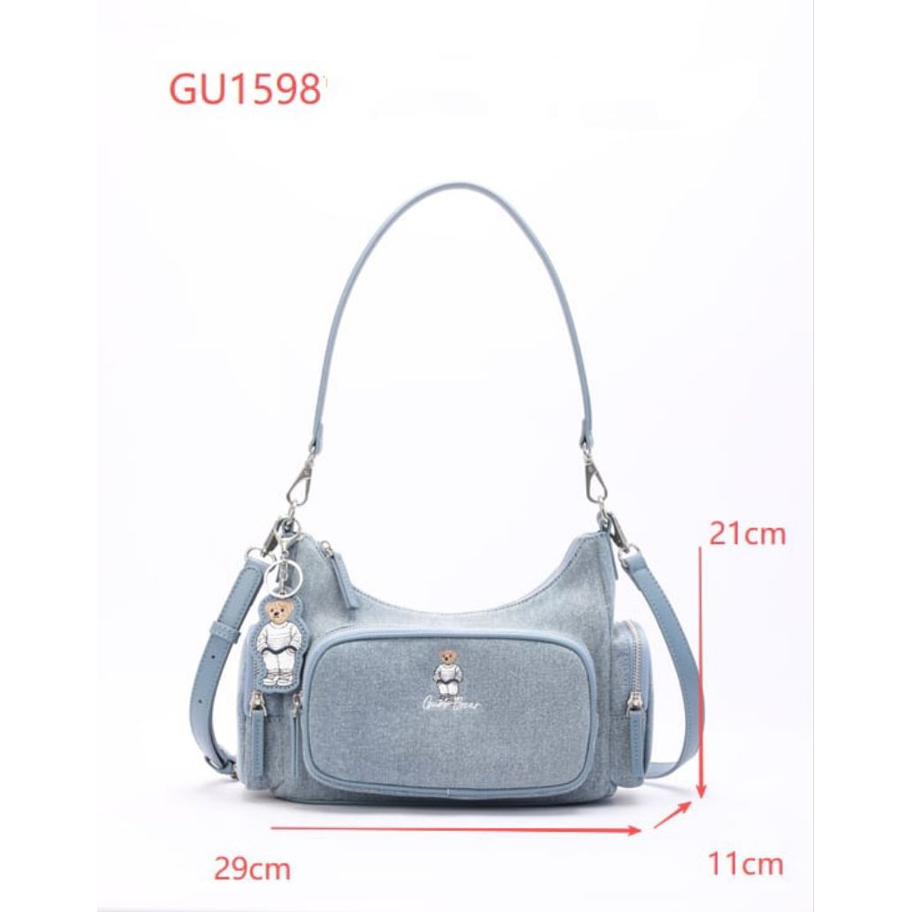 tas ttwn guoobear bangkok original GU1598 grayish blue denim slempang Sling bag wanita