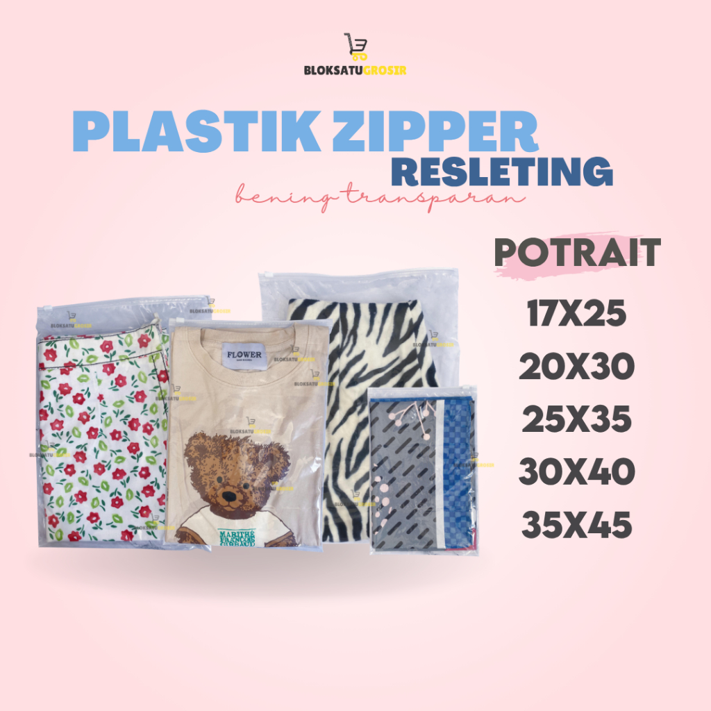 Plastik Ziplock - Ziplock Pouch - Pouch Plastik Zipper - Plastik Ziplock Baju - Ziplock Resleting - 