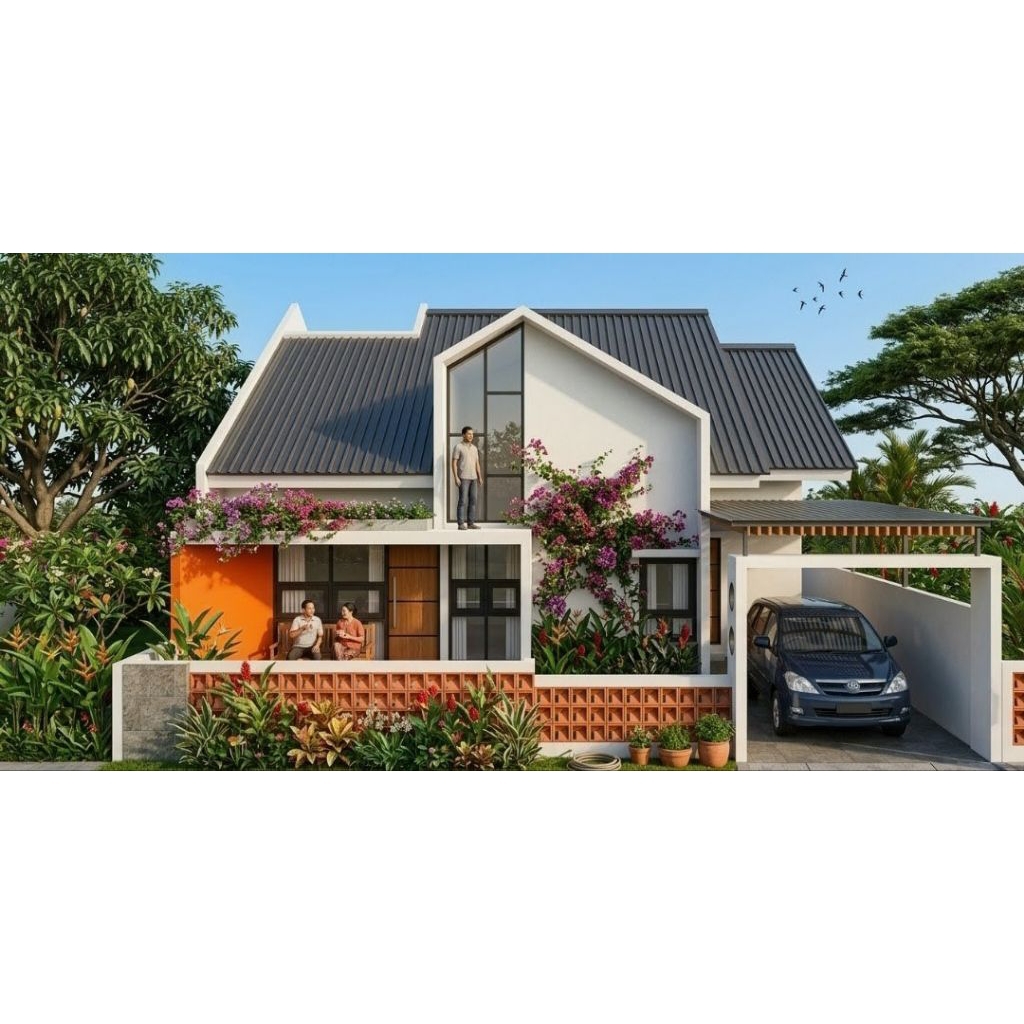 Desain rumah tinggal uk lahan 12 x 15m