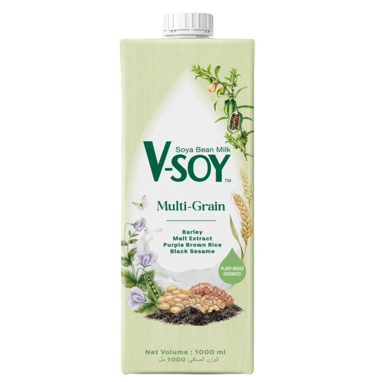 V-Soy Soya Bean Multi-Grain Milk 1000 mL VSoy 1L Susu Kedelai