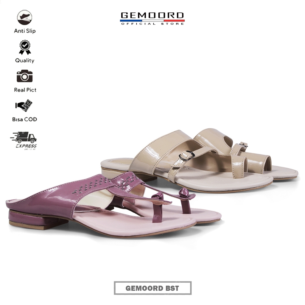 GEMOORD Leisure GM2454 Sandal Heels Wanita Hak 3 cm Sandal Wanita Ungu Muda (Lavender)