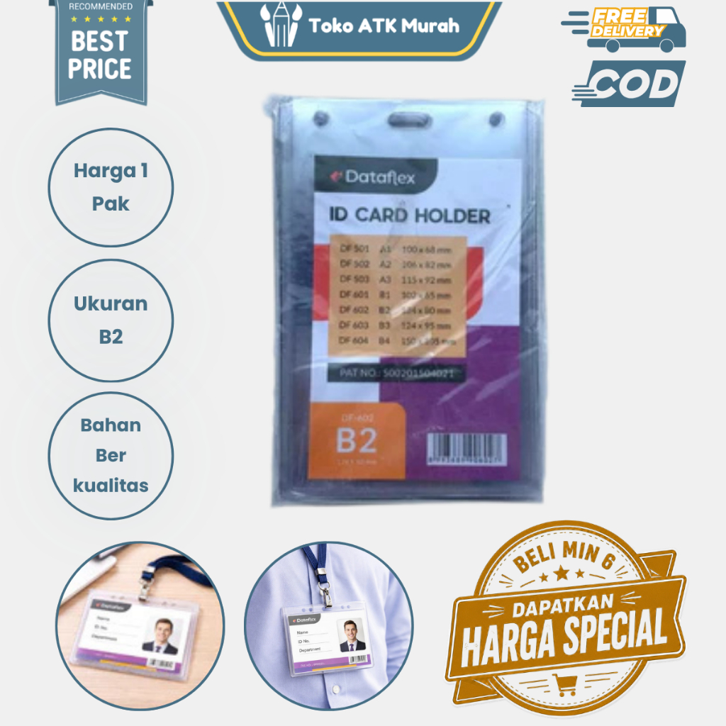 Plastik Id Card Case B2 | Plastik Name Tag / Plastik Nama Landscape