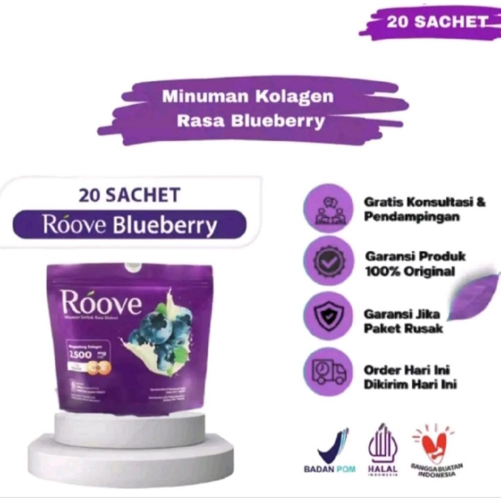 ROOVE Collagen Drink isi 20 Sachet - Minuman Serbuk Mencerahkan kulit Badan & Flek hitam
