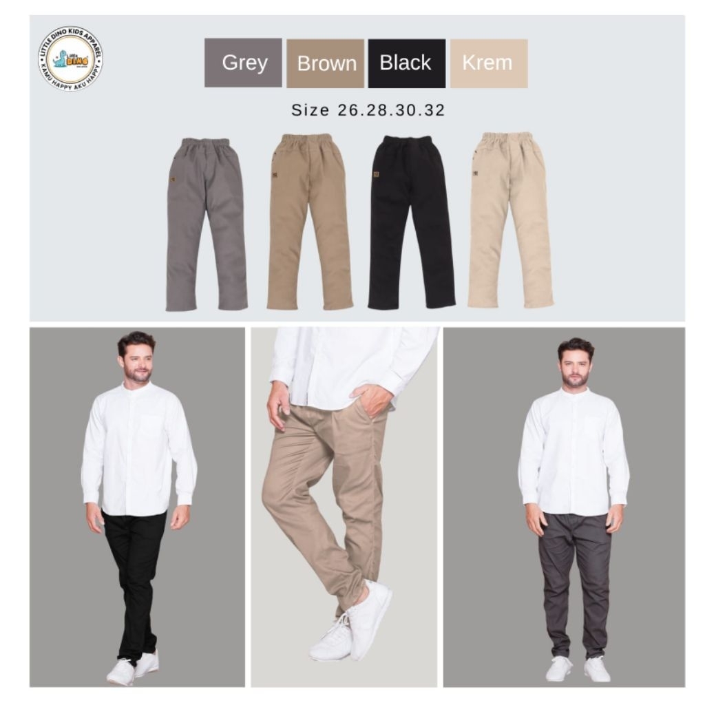 Celana panjang chinos REGULAR JUMBO REMAJA - DEWASA by littledino | Chinos Regular Jumbo REMAJA- DEW