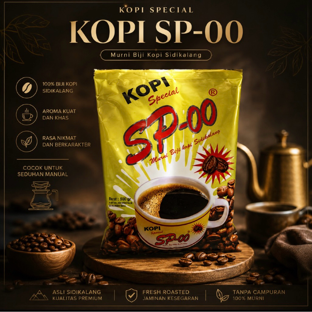 Kopi Sidikalang Tradisional SP-OO (K) 500 gr | Kopi Bubuk Murni Aroma Kuat | Kopi Tubruk Asli - SPEC