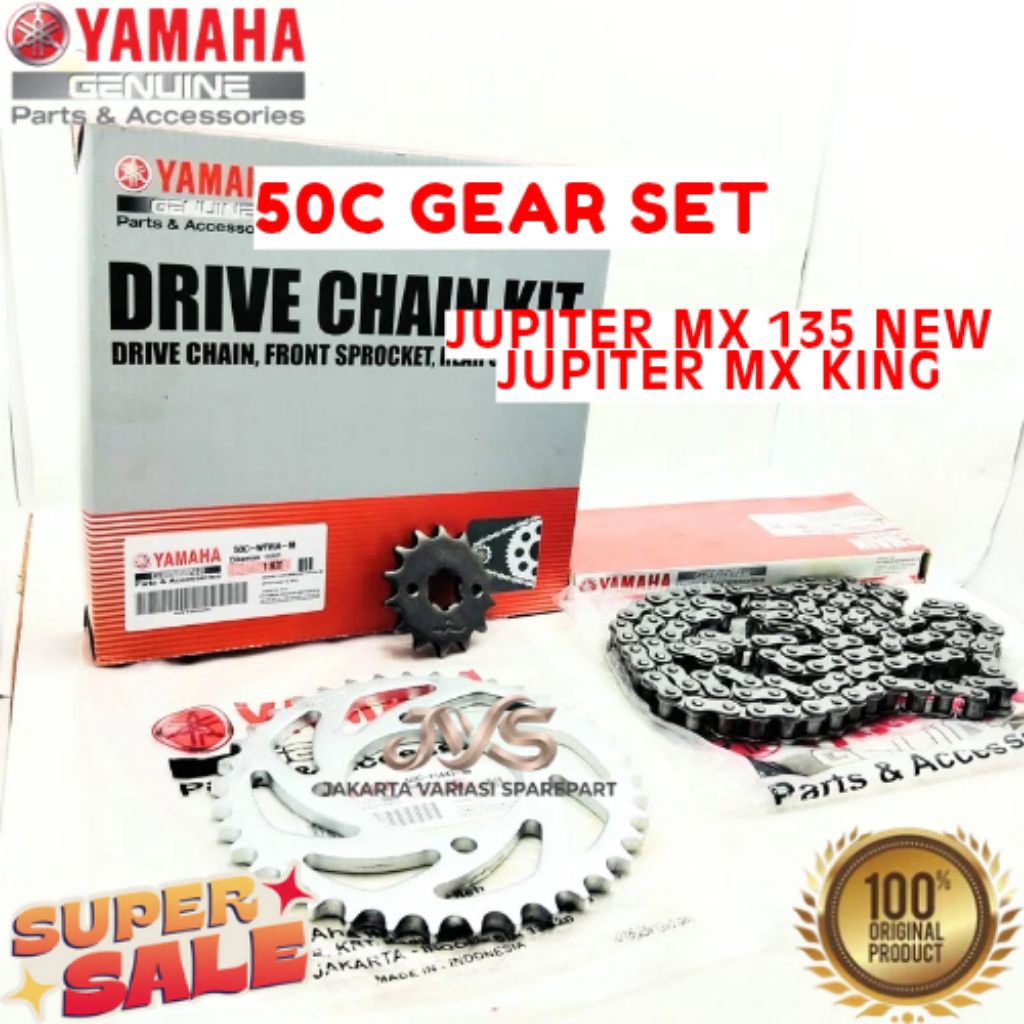 GEAR SET KODE 50C, GEAR SET JUPITER MX 135 NEW, GEAR SET JUPITER MX KING