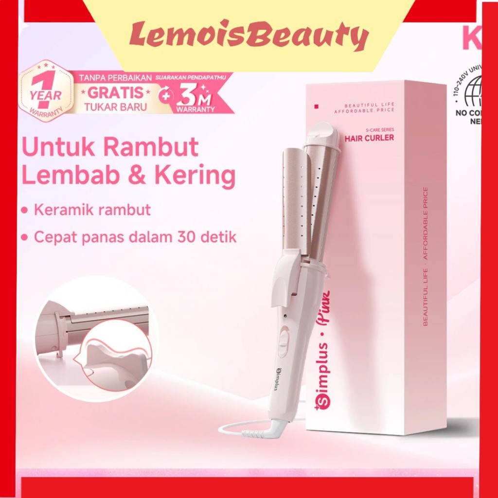 LemoisBeauty- SimplusPink 30MM Catokan Rambut 2in1 Sagitarius Hair Styler catokan curly Styler catok