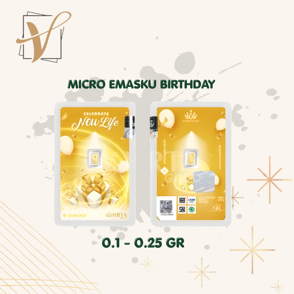 Logam Mulia Micro Gold Emasku Birthday 0.1gram dan 0.25gram