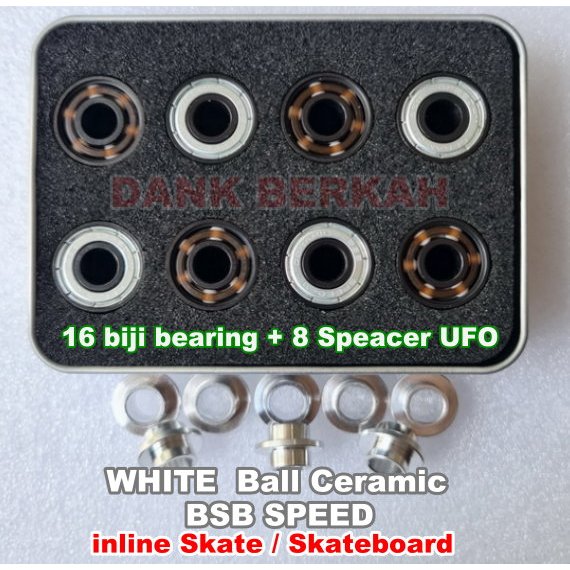 16 Bearing BSB Swiss WHITE Ball Ceramic inline skate  LONCER