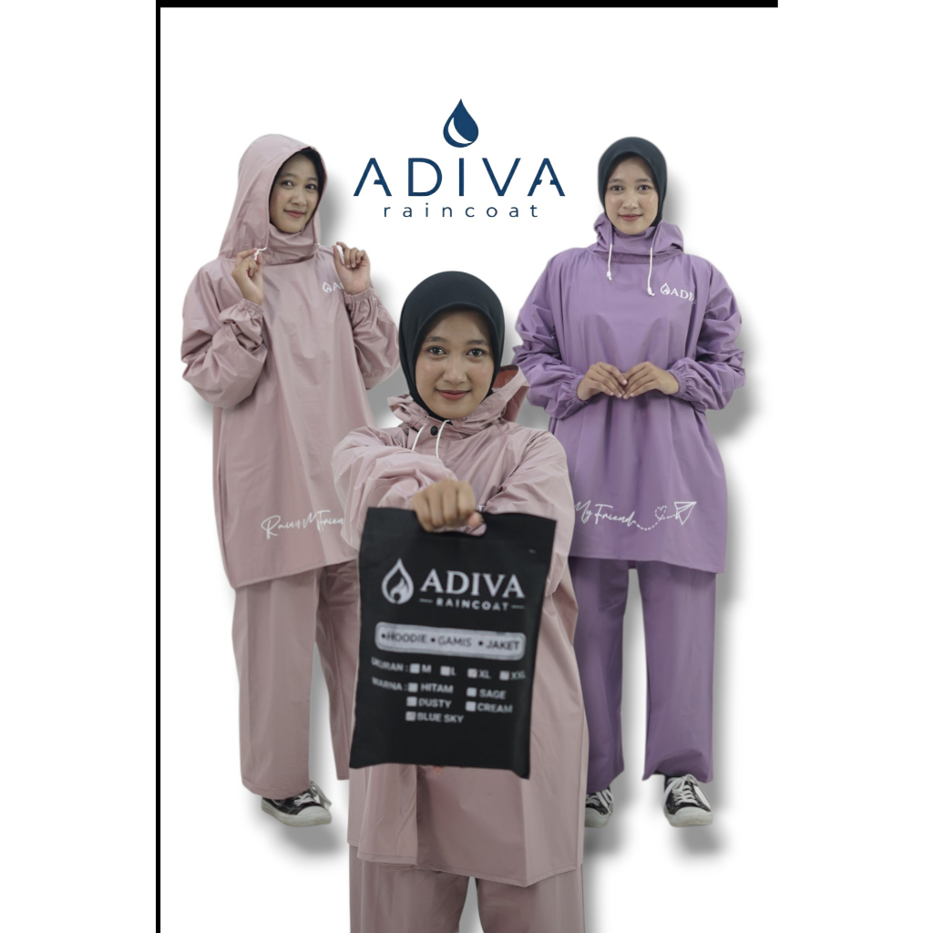 jas hujan adiva model hudie setelan pria wanita