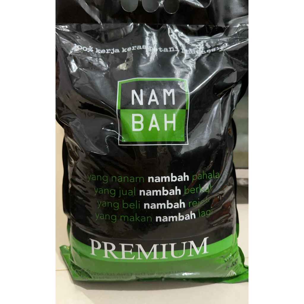 Beras Premium Nambah  5kg - Lembut, Wangi, Higienis dan 100% Kerja Keras Petani Indonesia