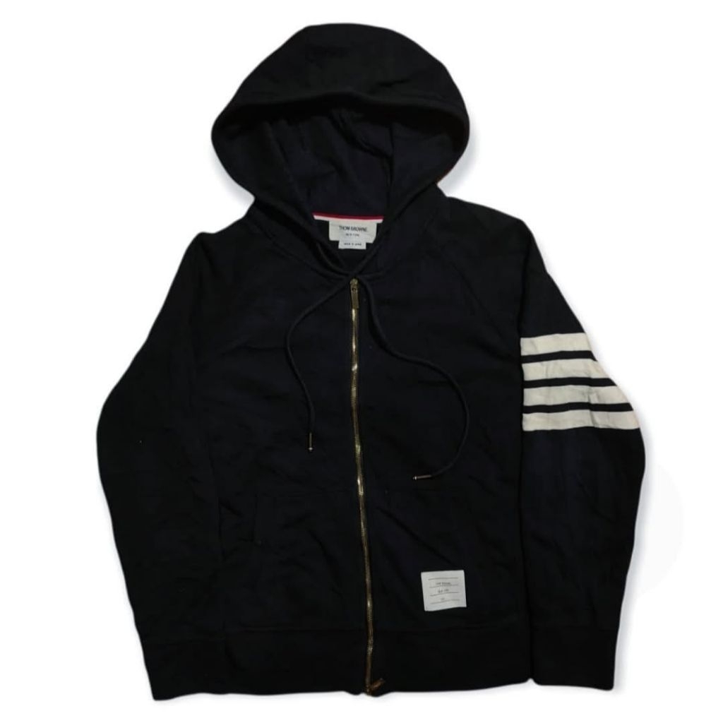 Hoodie thom browne double zip hitam (Rp.400)