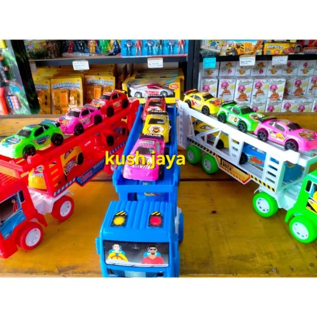 Mainan mobil truk Volvo mika pengangkut mobil ada dua macam ST 2110/ST 2111