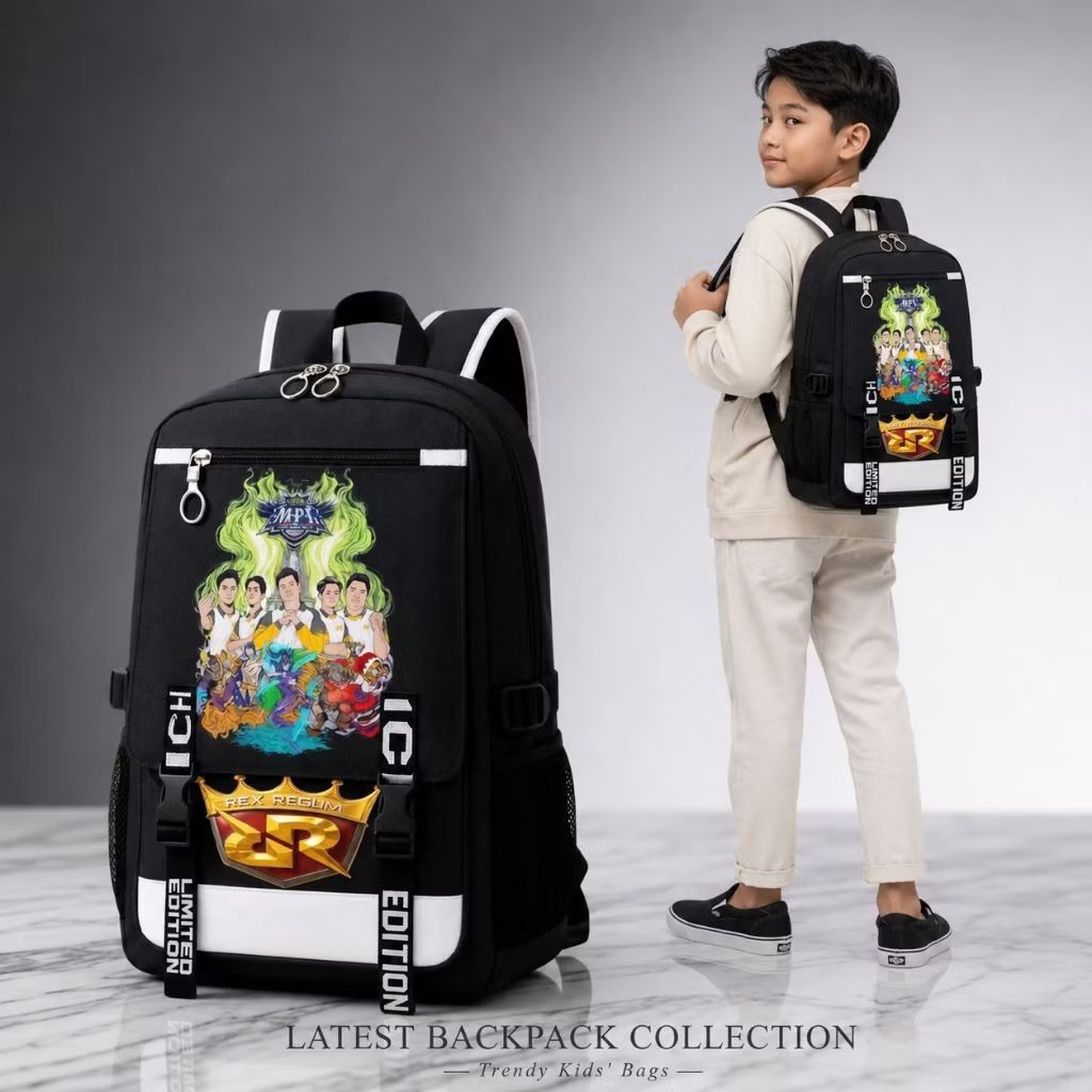 JMS - Tas Sekolah Anak Laki-Laki Keren Gaming MLBB RRQ 3D Premium – Ransel SD Stylish Banyak Kantong
