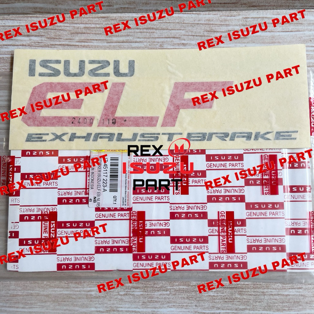 EMBLEM DECAL STIKER ISUZU ELF EXHAUST BRAKE ORIGINAL ISUZU