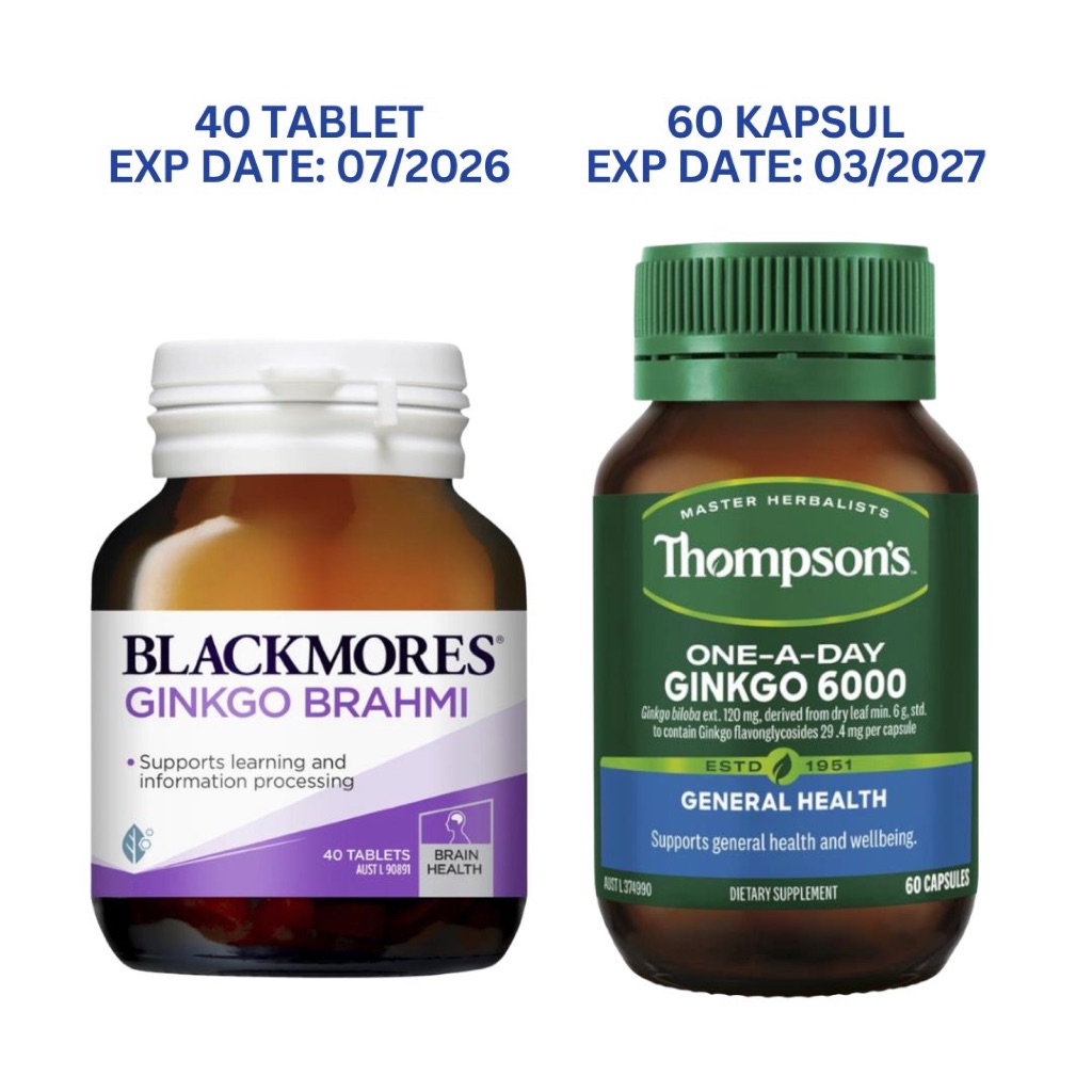 Thompson's Thompsons One-A-Day Ginkgo Biloba 6000 mg 60 Capsules (gingo gingko ginko biloba)