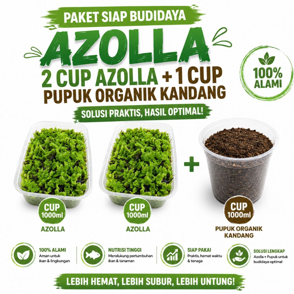 Paket 2 cup Azolla + pupuk organik