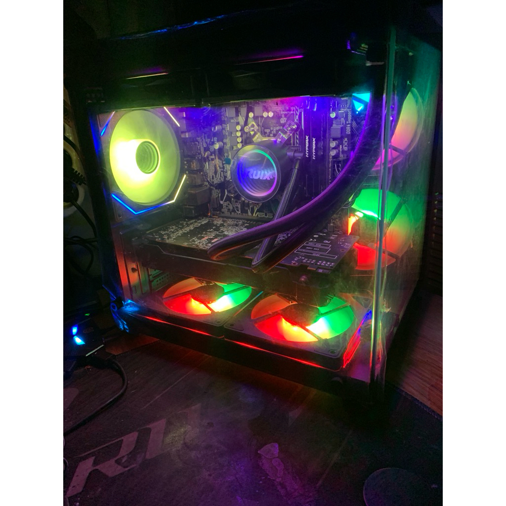 Jual CPU gaming Ryzen 3 2200g,mobo Asus a320m-k,ram 16gb(2x8gb),Ssd 128gb,hdd 1TB,Liquid Cooler,Win 