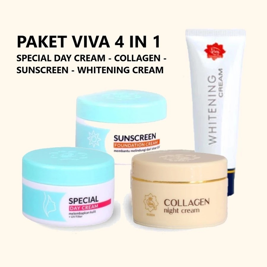 VIVA PAKET WHITENING ISI 4PCS  SDC, SSC, CNC , WHITENING CREAM 15GR ~ ORIGINAL 100%